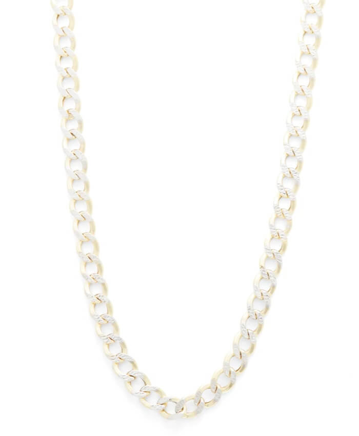 Cuban Curb Chain Necklace in 10K Semi-Solid Two-Tone Gold - 22
